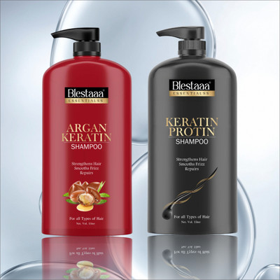 blestaaa essentialss ARGAN Keratin Smooth Shin And Shampoo For Men And Women...(2 L)
