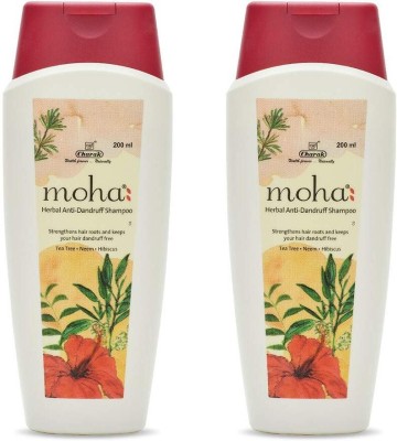 Moha Anti-Dandruff Shampoo with Perfect Blend of Hibiscus & Tea Tree Oil (Pack of 2)(400 ml)