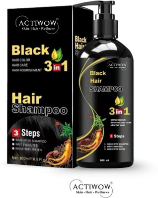 ACTIWOW Black Hair Shampoo for Silky Mane Revival Shampoo(300 ml)