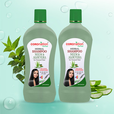 COROnation Herbal Neem and Aloevera Shampoo - Pack of 2(1000 ml)