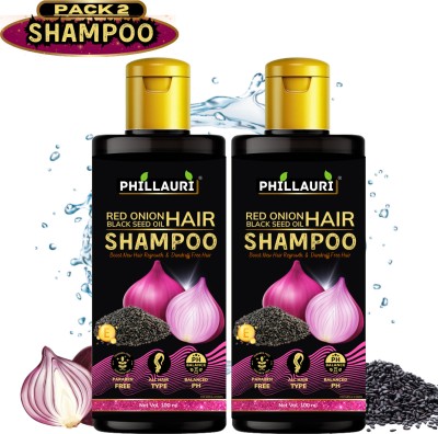 Phillauri Red Onion Black Seed Oil Shampoo for Strong, Smooth and Silky and Hair Growth(200 ml)