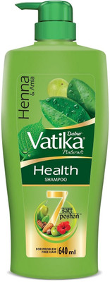 DABUR VATIKA Health Shampoo, With 7 Natural Ingredients, Controls Frizz(640 ml)