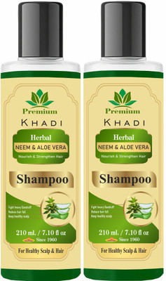 Premium Khadi Neem & Aloevera Natutal Shampoo - Pack of 2(420 ml)