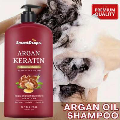 smartdrops Argan Keratin Hair Shampoo for Control Damage & Rough Hair For All Hair Types(1 L)