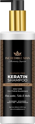 Incredible Man Best Keratin Sulphate Free Shampoo for Men - Control Hair Fall & Dandruff(200 ml)