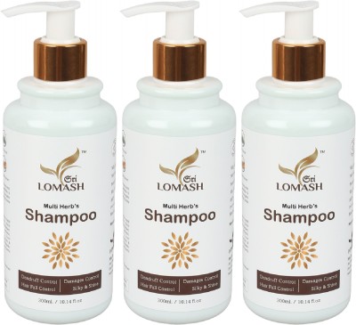 Sri LOMASH Multi Herbs Shampoo Hair Fall Control,Dandruff Control Pack of3(300*3)900ml(900 ml)