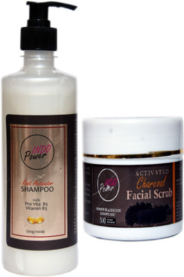 INDOPOWER BnN 212-ROOT ACTIVATOR SHAMPOO 500g. + ACTIVATED CHARCOAL FACIAL SCRUB 100g.(2 Items in the set)