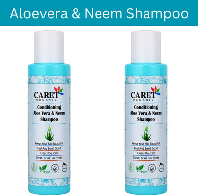 Caret Organic Conditioning Aloevera & Neem Natural Hair Shampoo | 200ml Pack of 2(200 ml)