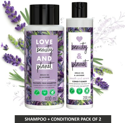 Love Beauty And Planet Argan Oil and Lavendar Shampoo + Conditioner(600 ml)