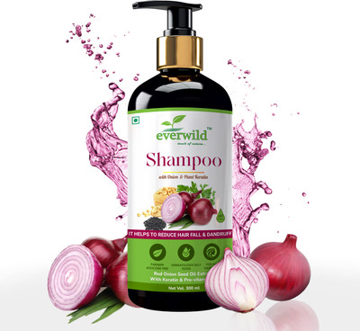 everwild ORGANIC red onion seed extract shampoo with keratin and pro-vitaminB5(300 ml)