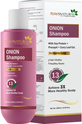 7days natural Onion shampoo with Soya protein For Hair Growth Reduce Hair Fall Dandruff(250 ml)