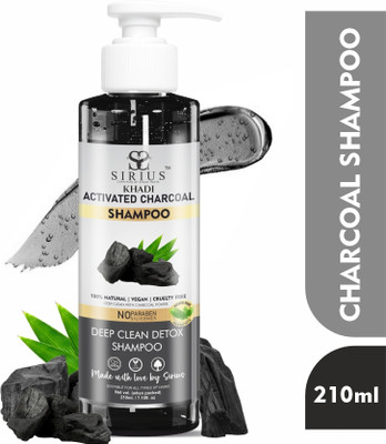 RKG Sirius Khadi Activated Charcoal Shampoo for Deep Clean & Detox | men & women(210 ml)