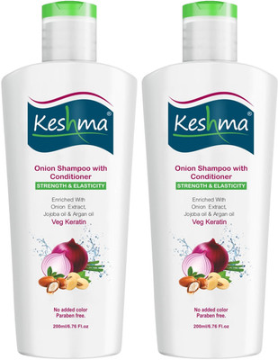 KESHMA Onion Shampoo With Conditioner (Pack Of 2 x 200ml)(400 ml)