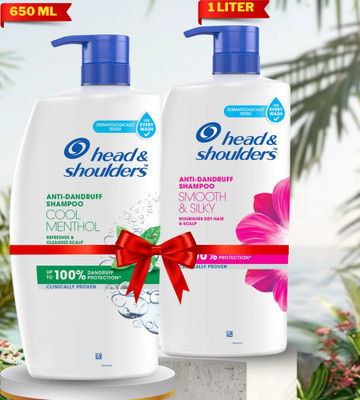 Head and Shoulders Cool Menthol Smooth & Silky, Anti Dandruff Shampoo for cools and energizes scalp(1650 ml)