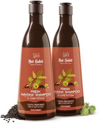 Nat Habit Natural Hair Shampoo For Men, Hairfall & Dandruff Control, Revital & Nourishment(500 ml)