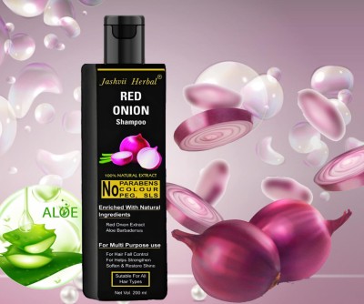 jashvii herbal Red Onion Hairfall Control Shampoo with Aloevera for Hair Growth(200 ml)