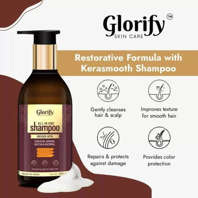 Glorify All-in-One Shampoo to Reduce Dandruff and Hair Loss - 250 ml(250 ml)