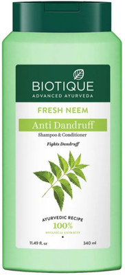 BIOTIQUE Fresh Neem Anti Dandruff Shampoo 340 ML(340 ml)