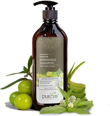 Pureus Herbals Shreekesha Maha Bhringraj Shampoo Sulphate & Parabene Free |Growth & Frizzy Hair(400 ml)