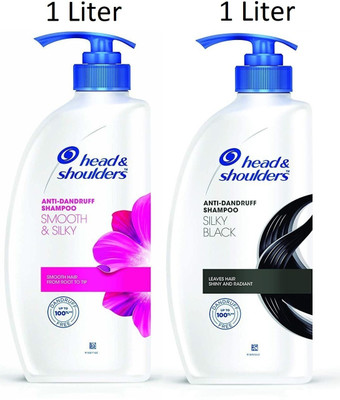 Head and Shoulders Smooth & Silky andSilky Black Anti Dandruff Shampoo(2 L)