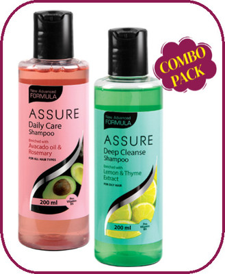 ASSURE Deep Cleanse & Daily Care Shampoo(Green Tea Extract) Shampoo Combo Pack(400 ml)