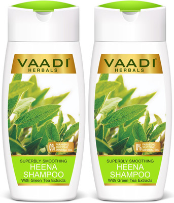 vaadi Herbals Superbly Smoothing Heena Shampoo With Green Tea Extracts (110 ml x 2)(220 ml)