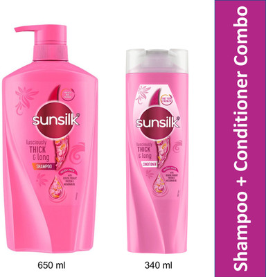 SUNSILK Lusciously Thick & Long Shampoo & Conditioner(990 ml)