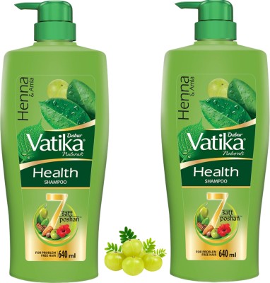 DABUR VATIKA Health Shampoo. For Problem Free Hair Pack of-2.(1280 ml)