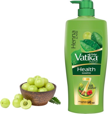 DABUR VATIKA Vatika Health Shampoo, Heena & Amla Pack of 2(640 ml)