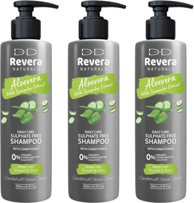 DOOMSDAY REVERA ALOEVERA SHAMPOO WITH CONDITIONER FOR DAILY SHINY HAIR PACK OF200ml x 3(600 ml)
