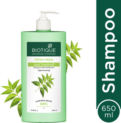 BIOTIQUE Fresh Neem Anti Dandruff Shampoo & Conditioner | Controls Dandruff & Dryness(650 ml)