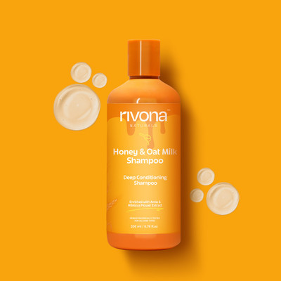 RIVONA NATURALS Honey & Oat Milk Shampoo 2-in-1 | For Dry & Damaged Hair | Sulfate-Free(200 ml)