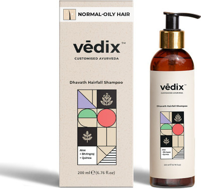 Vedix Ayurvedic Dhavath Hairfall Shampoo - For Normal-Oily Hair - Made With With Aloe Vera, Bhringraj, Quinoa - 200ml(200 ml)