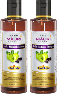 Khadi Mauri Amla- Shikakai shampoo for hair growth and shine (Pack of 2)(420 ml)