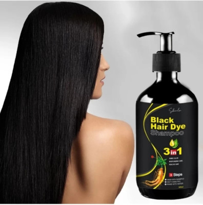 ACTIWOW Organic 3 in 1 Hair Dye Instant Black Hair Shampoo For Men & Women //(300 ml)