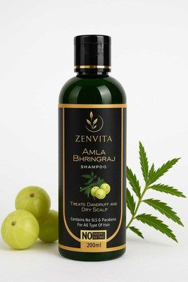 Zenvita Amla Bhringraj natural herbal shampoo(200 ml)