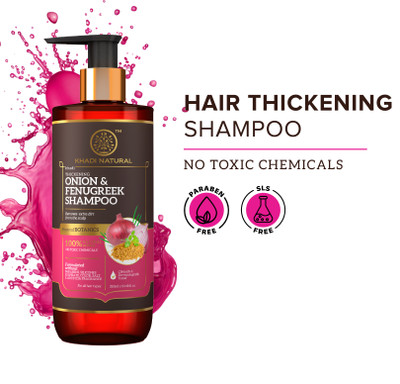 KHADI NATURAL Onion & Fenugreek Shampoo - Power Botanics | Prevent Hair Fall(310 ml)
