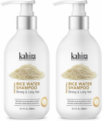 Kahira Rice Water Shampoo Strong & Long Hair Restures & Re-Balances Curl's Natural Moisture & Elasticity Free From Parabens, Sulphate & Silicones(600 ml)