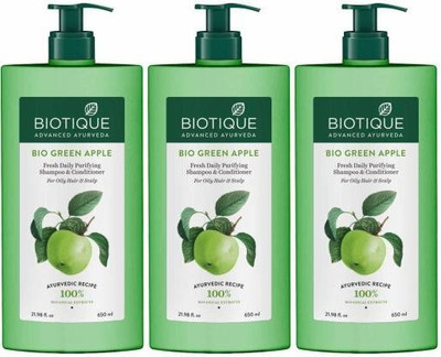 BIOTIQUE Advance Ayurveda Bio Green Apple Shampoo For Falling Hair Ambz Men & Women Men & Women (650 ml) (Pack of 3)(1950)