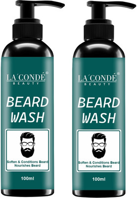 La'Conde Intense Clean Beard Wash to Remove Oil & Impurities 100 ML Pack of 2(200 ml)