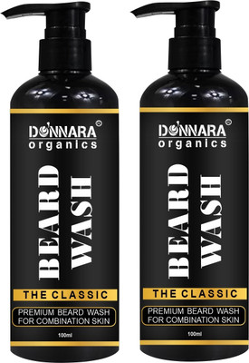Donnara Organics Men Beard Wash Cleanse & Relieves Beard Itchiness with Nutmeg Oil 100ML Pack 2(200 ml)