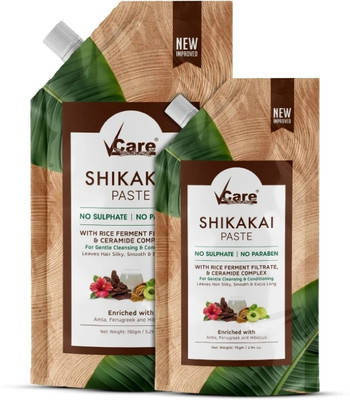 Vcare Shikakai Paste 150g & 75g Combo | Gentle Cleansing and Conditioning(150 g)