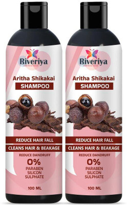 RIVERIYA Aritha and Shikakai Shampoo For Frizzy hair , Pack of 2(200 ml)
