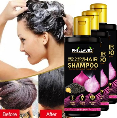 Phillauri Onion & Black Seed Shampoo with Vitamin E - Helps control hair fall(300 ml)