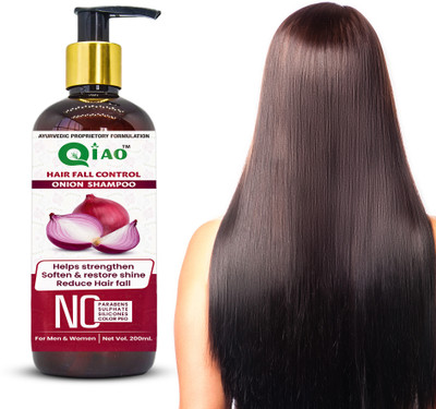 Qiao Red Seed Onion Shampoo , Adds Volume To Weak Hair, Black Shine Shampoo(200 ml)
