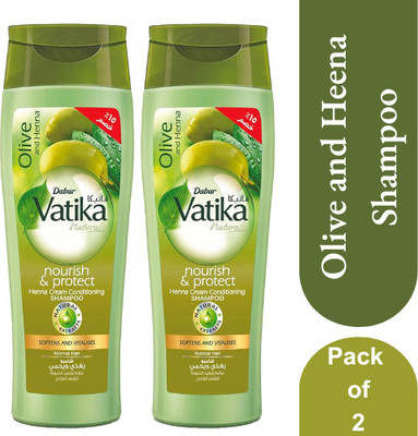 VATIKA Olive and Henna Shampoo (Pack of 2)(360 ml)