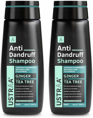 USTRAA Anti Dandruff Shampoo - 250 ml x 2 | Controls Dandruff & Prevents Flakes(500 ml)