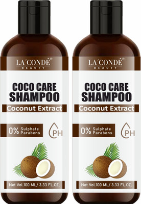 La'Conde Coco Care Shampoo with Coconut For Deep Cleansing Pack of 2 of 100ML(200 ml)
