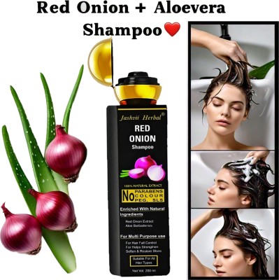 jashvii herbal Onion Hair Fall Shampoo for Hair Growth & Hair Fall Control, with Aloevera(200 ml)