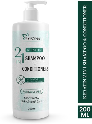 Tryones Keratin 1 In 2 Shampoo+Conditioner For 7 Silky Smooth Care For Daily Use(200 ml)